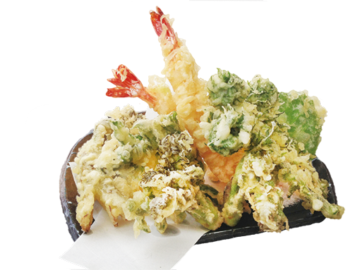 海老と季節の野菜天ぷら盛り合わせ